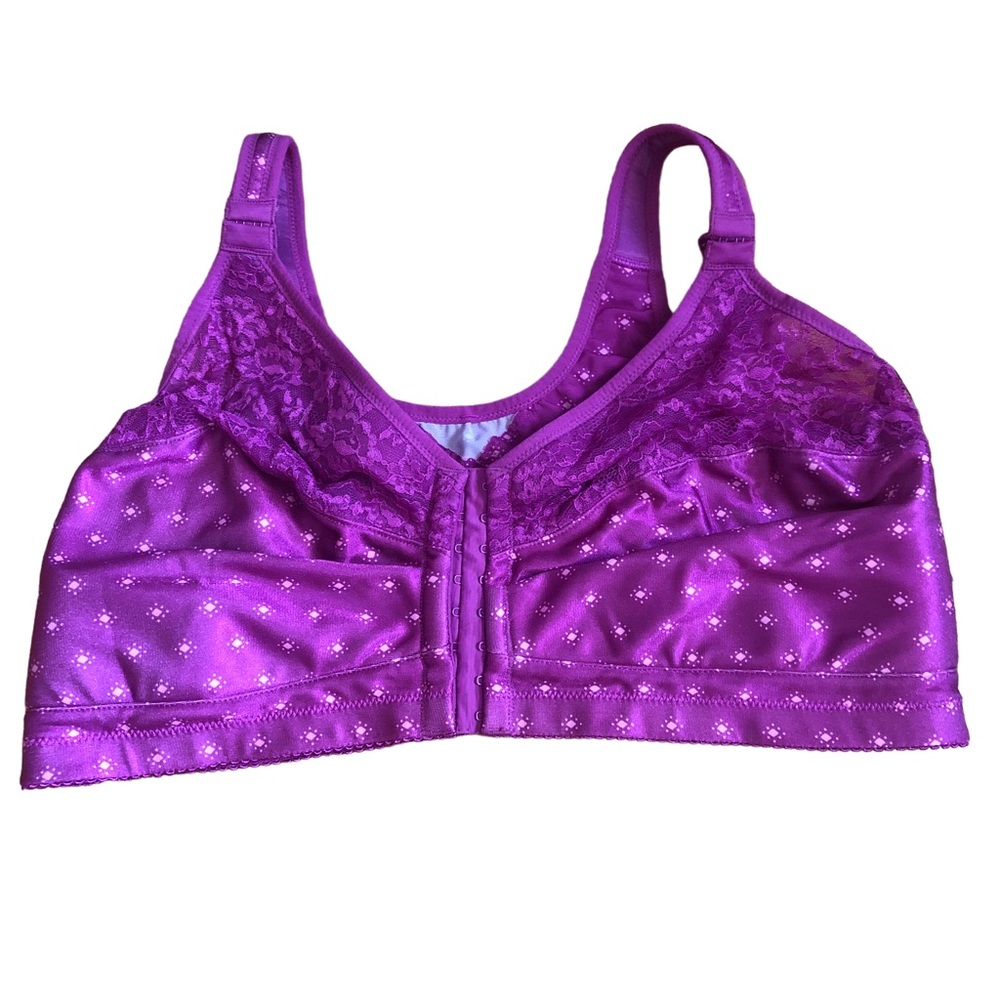 Comfort choice wireless purple bra front closure size 44DDD
